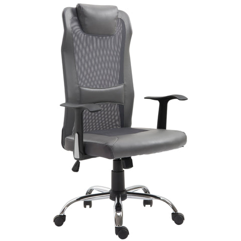 Rootz Office chair Executive - Gray - Foam, Leather, Metal - 25.59 cm x 23.94 cm x 48.03 cm