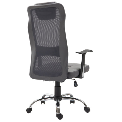 Rootz Office chair Executive - Gray - Foam, Leather, Metal - 25.59 cm x 23.94 cm x 48.03 cm