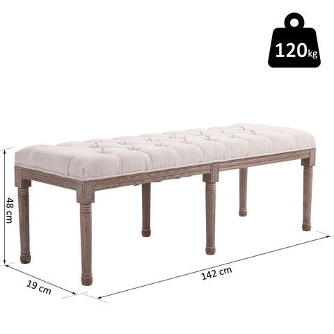 Rootz Gestoffeerde Sofa - Beige, Naturel - Schuim, Linnen, Hout - 55,91 cm x 18,5 cm x 20,08 cm