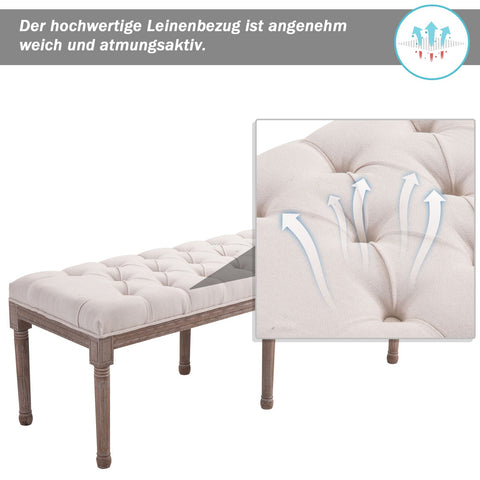 Rootz Gestoffeerde Sofa - Beige, Naturel - Schuim, Linnen, Hout - 55,91 cm x 18,5 cm x 20,08 cm