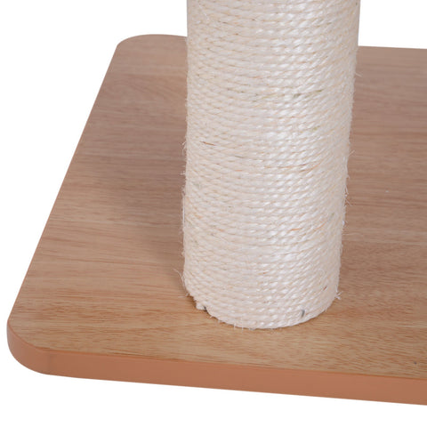 Rootz Scratching Post Cat Toy - White, Natural - Firwood, Mdf, Sisal - 25.98 cm x 18.5 cm x 47.24 cm