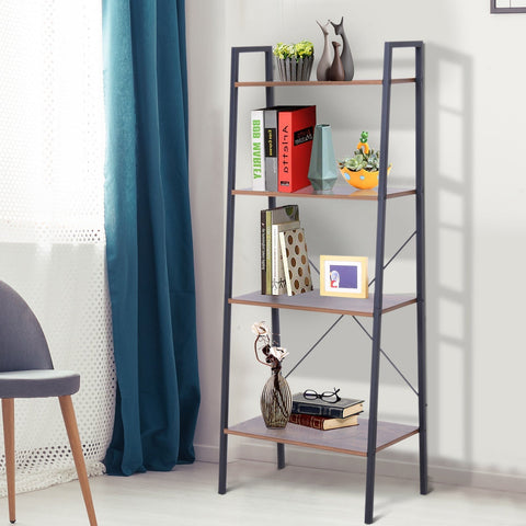 Rootz Standing Shelf - Black, Brown - Engineered Wood, Steel - 23.62cm x 13.77cm x 57.08cm