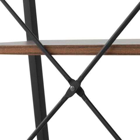 Rootz Standing Shelf - Black, Brown - Engineered Wood, Steel - 23.62cm x 13.77cm x 57.08cm