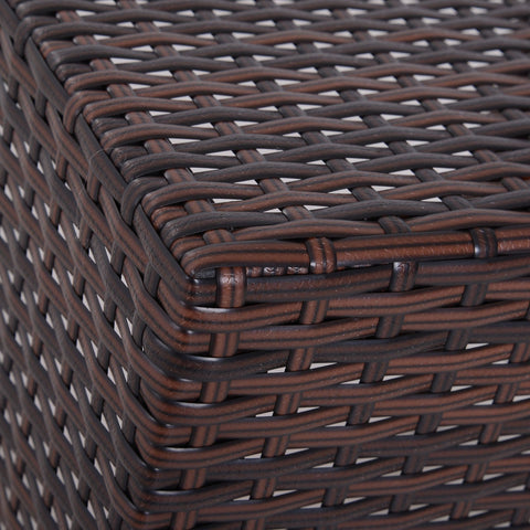 Rootz Side Table Set - Brown - Metal, Pe, Rattan - 15.74 cm x 15.74 cm x 15.74 cm