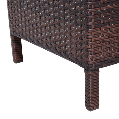 Rootz Side Table Set - Brown - Metal, Pe, Rattan - 15.74 cm x 15.74 cm x 15.74 cm