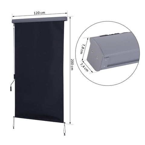 Rootz Awning Wind Protection - Gray - Aluminium, Polyester - 47.24 cm x cm x 78.74 cm