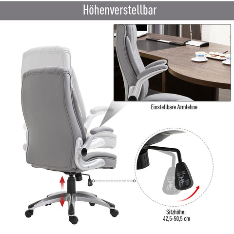 Rootz Executive Chair - Gray - Foam, Plastic, Mdf - 27.36 cm x 29.92 cm x 47.64 cm