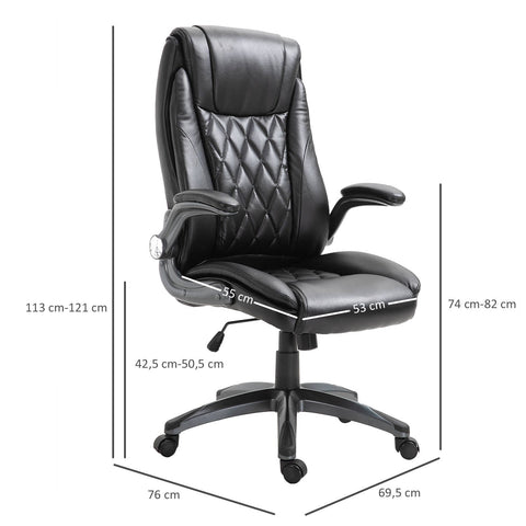 Rootz Executive Chair - Black - Foam, Plastic, Mdf - 27.36 cm x 29.92 cm x 47.64 cm