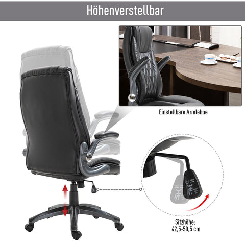 Rootz Executive Chair - Black - Foam, Plastic, Mdf - 27.36 cm x 29.92 cm x 47.64 cm