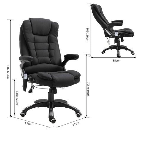 Rootz Executive Chair - Black - Linen, Foam, Nylon - 26.38 cm x 26.38 cm x 49.6 cm
