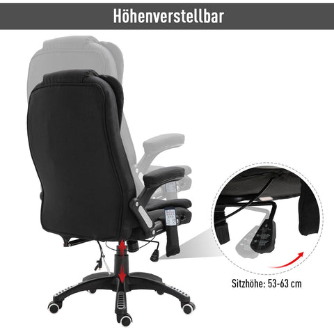 Rootz Executive Chair - Black - Linen, Foam, Nylon - 26.38 cm x 26.38 cm x 49.6 cm