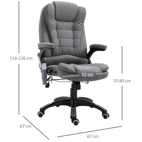 Rootz Executive Chair - Gray - Linen, Foam, Nylon - 26.38 cm x 26.38 cm x 49.6 cm