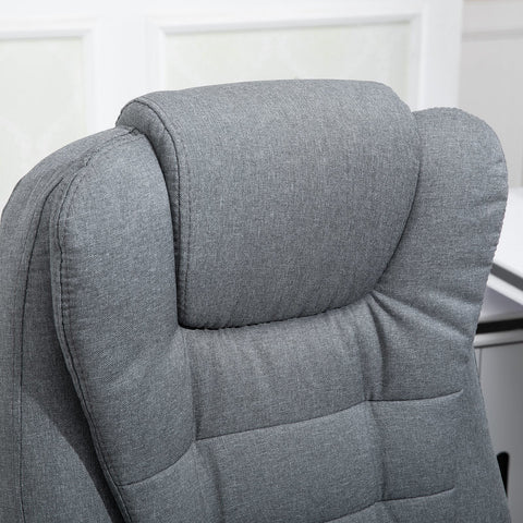 Rootz Executive Chair - Gray - Linen, Foam, Nylon - 26.38 cm x 26.38 cm x 49.6 cm