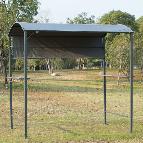 Rootz Grill Pavilion BBQ - Black, Gray - Metal, Polyester - 85.82 cm x 54.33 cm x 85.04 cm