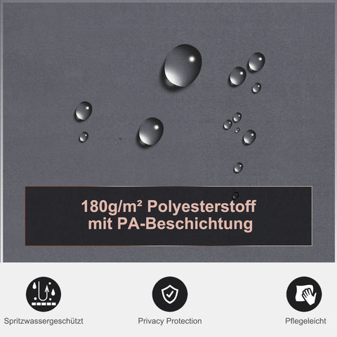 Rootz Doppelseitiger Baldachin-Sichtschutz – Grau – Polyester, Metall – 236,22 cm x 70,86 cm