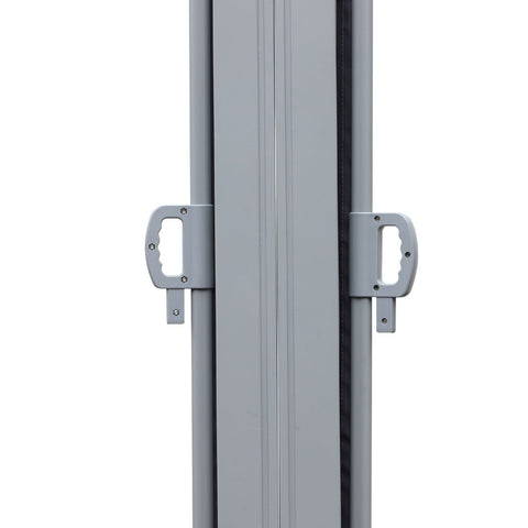 Rootz Doppelseitiger Baldachin-Sichtschutz – Grau – Polyester, Metall – 236,22 cm x 70,86 cm