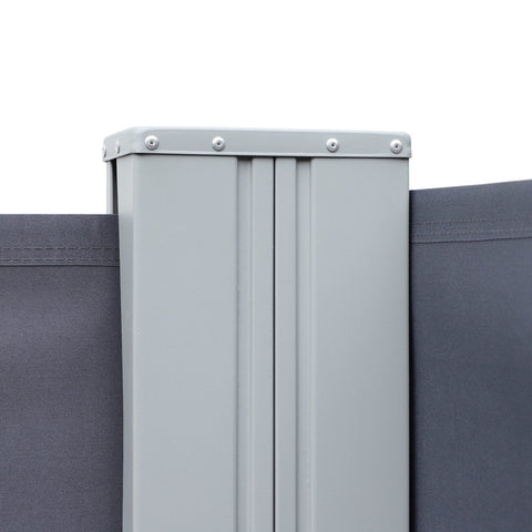 Rootz Doppelseitiger Baldachin-Sichtschutz – Grau – Polyester, Metall – 236,22 cm x 70,86 cm