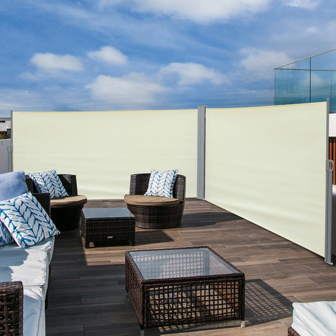 Rootz Doppelseitiger Luifel-Sichtschutz – Creme – Polyester, Metall – 236,22 cm x 70,86 cm