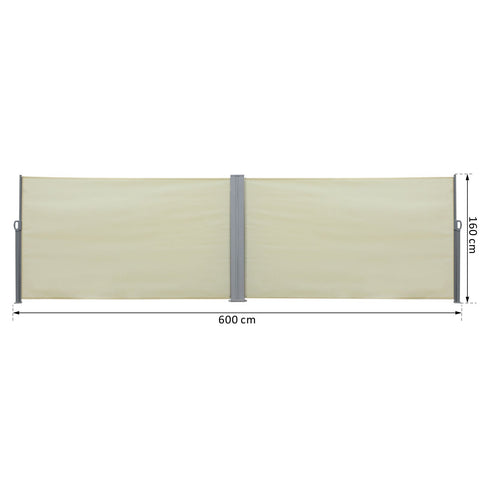 Rootz Doppelseitiger Luifel-Sichtschutz – Creme – Polyester, Metall – 236,22 cm x 70,86 cm