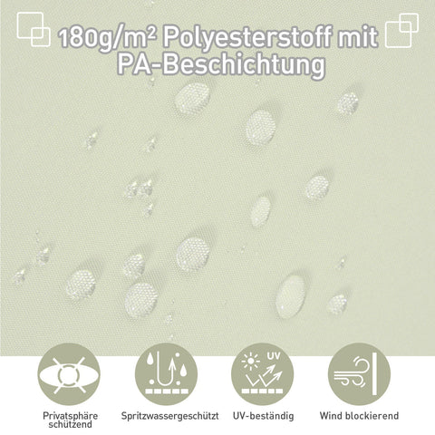 Rootz Double Side Luifel Privacy Screen - Crème - Polyester, Metaal - 236,22 cm x cm x 70,86 cm