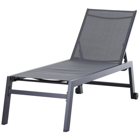 Rootz Lounger Garden – Grau – Aluminium, Netz – 66,53 cm x 25,59 cm x 40,15 cm