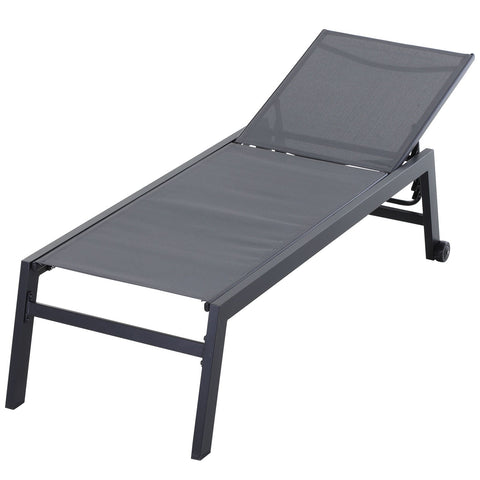 Rootz Lounger Garden – Grau – Aluminium, Netz – 66,53 cm x 25,59 cm x 40,15 cm