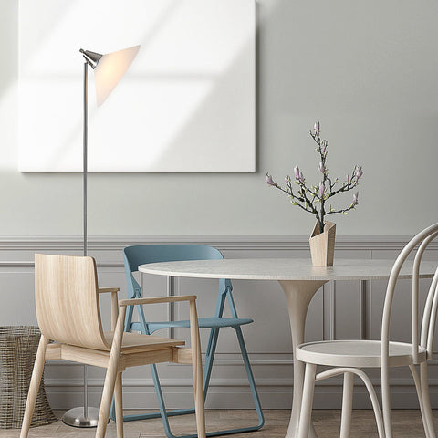 Rootz Floor lamp - Silver, White - Steel, Plastic - 13.77 cm x 13.77 cm x 70.86 cm