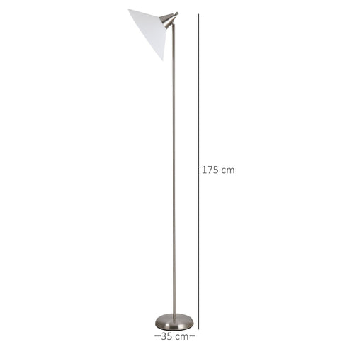 Rootz Floor lamp - Silver, White - Steel, Plastic - 13.77 cm x 13.77 cm x 70.86 cm