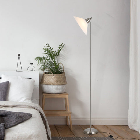 Rootz Floor lamp - Silver, White - Steel, Plastic - 13.77 cm x 13.77 cm x 70.86 cm