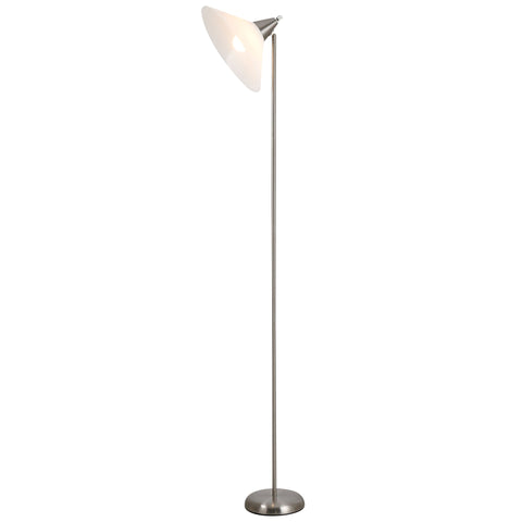 Rootz Floor lamp - Silver, White - Steel, Plastic - 13.77 cm x 13.77 cm x 70.86 cm