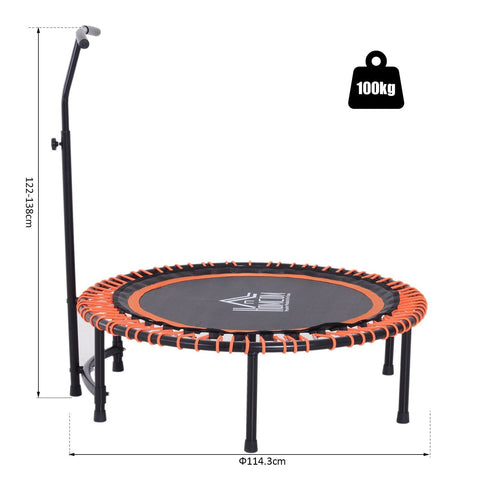 Rootz Trampoline Fitness - Black, Orange - Steel, Pp, Eva - 45 cm x 45 cm x 54.33 cm