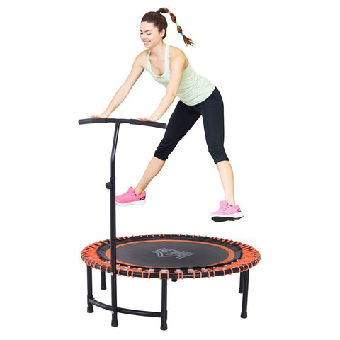 Rootz Trampoline Fitness - Black, Orange - Steel, Pp, Eva - 45 cm x 45 cm x 54.33 cm