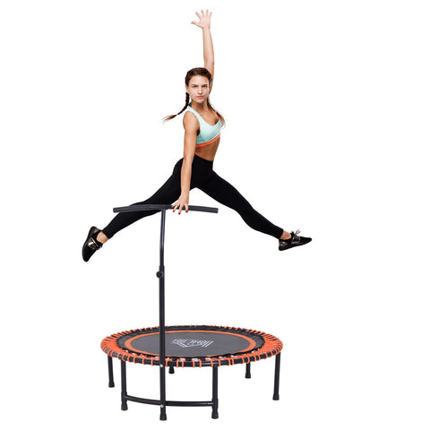 Rootz Trampoline Fitness - Black, Orange - Steel, Pp, Eva - 45 cm x 45 cm x 54.33 cm