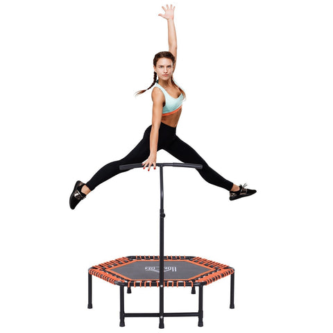 Rootz Trampoline Fitness - Black, Orange - Steel, Pp, Eva - 48 cm x 48 cm x 54.33 cm