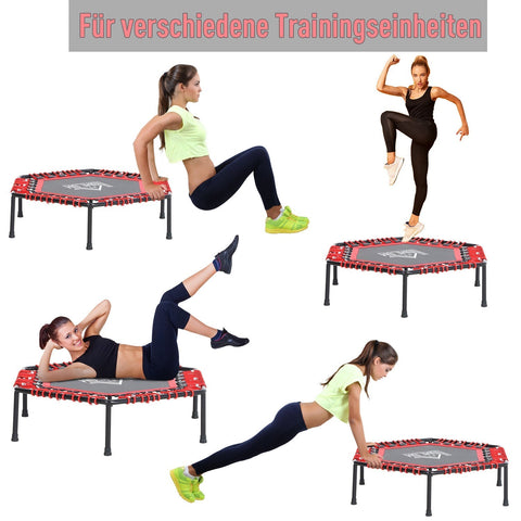 Rootz Trampoline Fitness - Rood - Staal, Pp - 39,76 cm x 39,76 cm x 12,99 cm