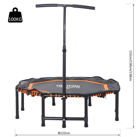 Rootz Trampolin Fitness – Orange, Schwarz – Stahl, PP, Eva – 48,03 cm x 48,03 cm x 48,03 cm