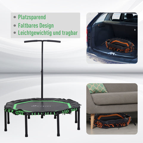 Rootz Trampoline Fitness - Green, Black - Steel, Pp, Eva - 48.03 cm x 48.03 cm x 48.03 cm