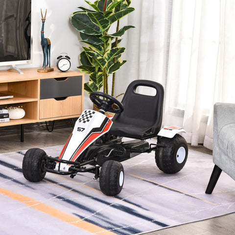 Rootz Go-Kart mit Pedal – Weiß – Stahl – 40,94 cm x 25,98 cm x 22,44 cm