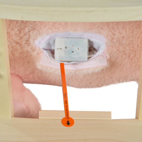 Rootz Schaukeltier Hase – Rosa – Plüsch, Holz, Stahl – 23,62 cm x 12,99 cm x 19,68 cm