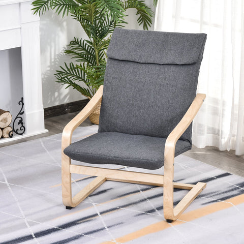 Rootz Relax Chair Fauteuil - Grijs - Linnen, Eucalyptus, Spons - 25,59 cm x 27,16 cm x 38,58 cm