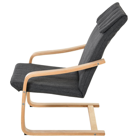 Rootz Relax Chair Fauteuil - Grijs - Linnen, Eucalyptus, Spons - 25,59 cm x 27,16 cm x 38,58 cm