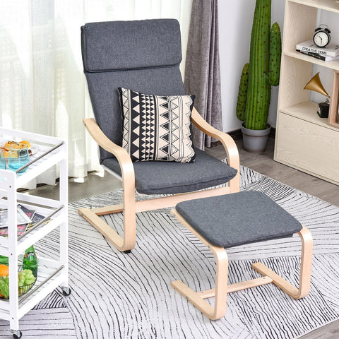 Rootz Relax Chair Fauteuil - Grijs, Naturel - Linnen, Eucalyptus, Spons - 26,37 cm x 30,7 cm x 38,58 cm