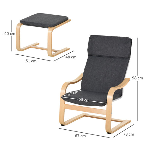 Rootz Relax Chair Fauteuil - Grijs, Naturel - Linnen, Eucalyptus, Spons - 26,37 cm x 30,7 cm x 38,58 cm