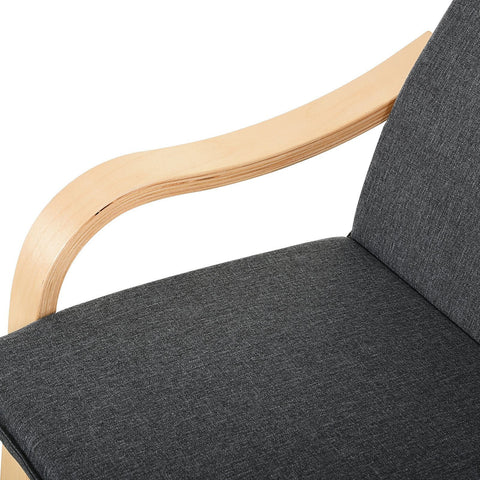 Rootz Relax Chair Fauteuil - Grijs, Naturel - Linnen, Eucalyptus, Spons - 26,37 cm x 30,7 cm x 38,58 cm