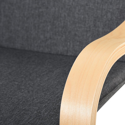 Rootz Relax Chair Fauteuil - Grijs, Naturel - Linnen, Eucalyptus, Spons - 26,37 cm x 30,7 cm x 38,58 cm