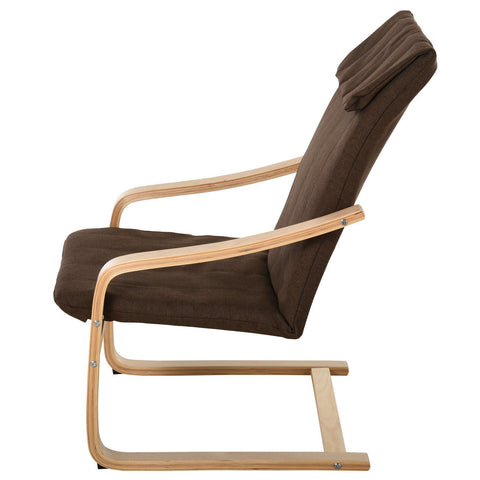 Rootz Relax Chair Fauteuil - Bruin - Linnen, Eucalyptus, Spons - 25,59 cm x 27,16 cm x 38,58 cm