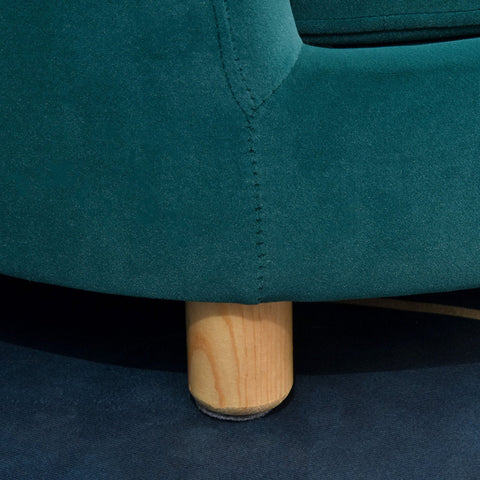 Rootz Dog Sofa - Green - Sponge, Velvet, Birch Wood - 25.59 cm x 25.19 cm x 14.56 cm