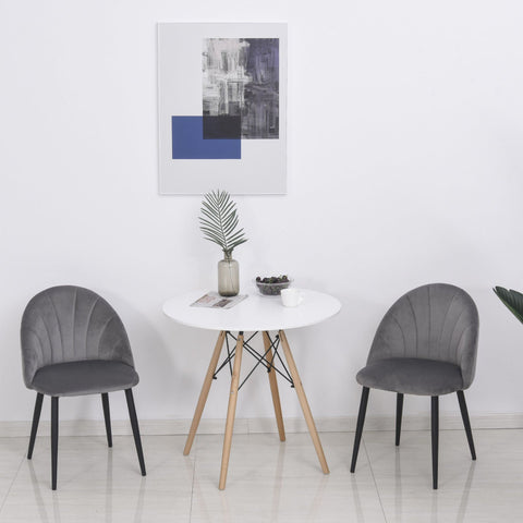 Rootz Dining Chair Set - Grey, Black - Polyester, Metal - 19.68 cm x 21.25 cm x 31.1 cm