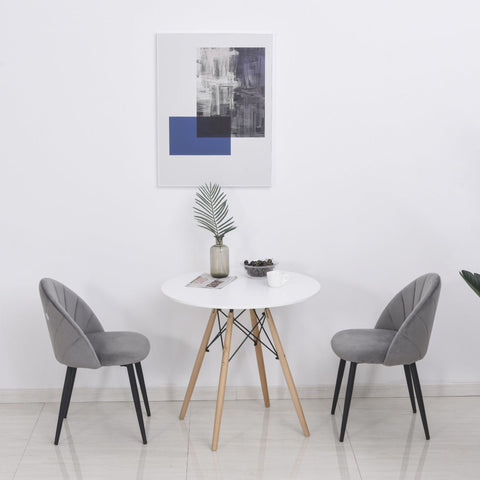 Rootz Dining Chair Set - Grey, Black - Polyester, Metal - 19.68 cm x 21.25 cm x 31.1 cm