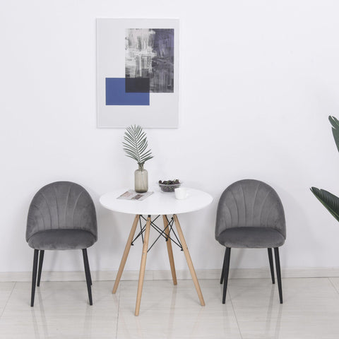 Rootz Dining Chair Set - Grey, Black - Polyester, Metal - 19.68 cm x 21.25 cm x 31.1 cm